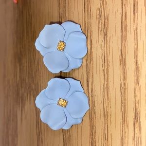 Blue pastel flower earrings